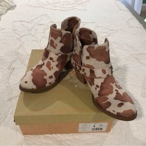 Cow Print Ankle Boots
